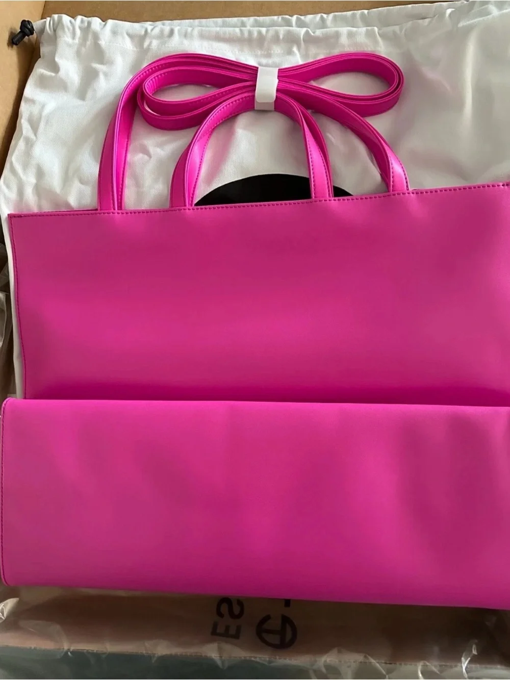 Telfar Medium Azalea Shopping Tote Hot Pink Embossed Logo